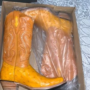 Real Ostrich Skin Boots
